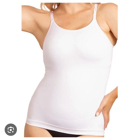 Shapermint Scoop Neck White Slimming Basic Cami Tank Top Sz L New - Picture 1 of 10